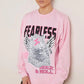 Women’s fearless tiger print sweatshirt in Pink color