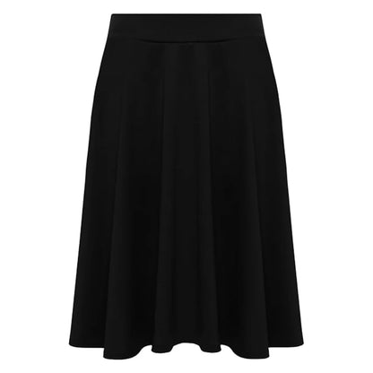 Ladies plain stretchy skater skirt in Black color