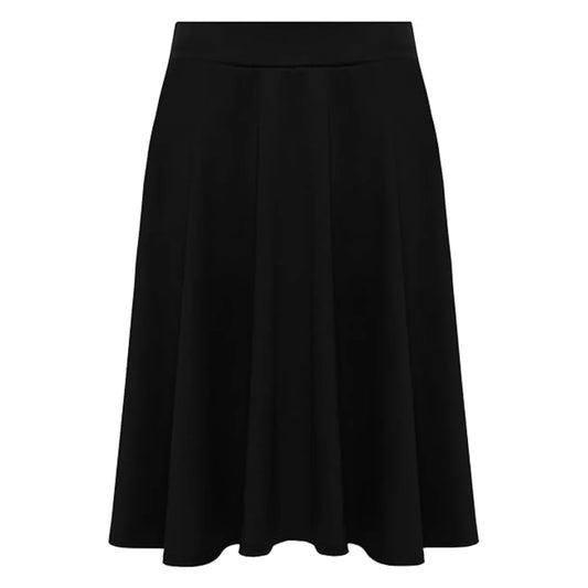 Ladies plain stretchy skater skirt in Black color