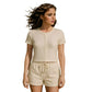 Women’s cotton top and shorts set in Beige color