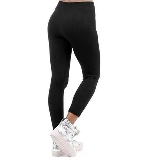 Ladies thermal fleece lined leggings in Black color