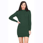 Women’s knitted jumper midi dress in Bottle Green color