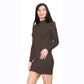 Women’s knitted jumper midi dress in Brown color