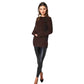 Ladies chunky fisherman jumper in Brown color