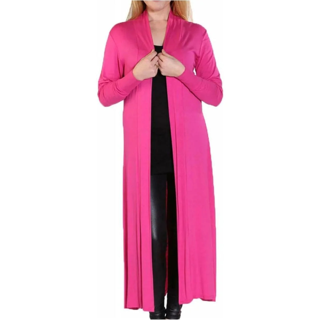 Women’s plus size maxi long cardigan in Cerise color