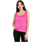 Women’s sleeveless bubble hem tank top in Ceries color