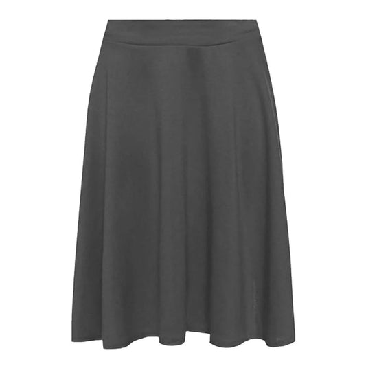 Ladies plain stretchy skater skirt in Charcoal color