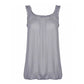 Women’s sleeveless bubble hem tank top in Silver color