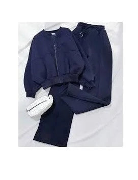 Ladies two-pocket casual jacket in Navy color