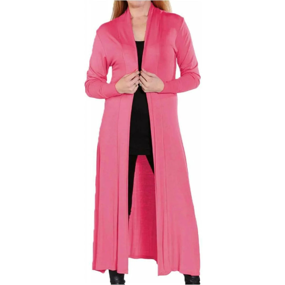 Women’s plus size maxi long cardigan in Coral color