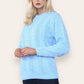Ladies crew neck thick knit jumper in Sky Blue color