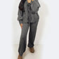 Women’s bow tie front cardigan in Dark Grey color