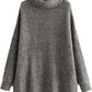 Women’s chunky knitted high roll neck jumper dress in grey color