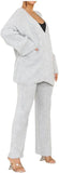 Ladies 2-piece Italian knitted cardigan and wide-leg loungewear co-ord tracksuit set in Grey color