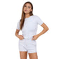 Women’s cotton top and shorts set in Grey color
