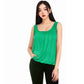 Women’s sleeveless bubble hem tank top in Jade Green color