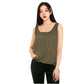 Women’s sleeveless bubble hem tank top in Khaki color
