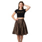 Ladies plain stretchy skater skirt in Leopard color