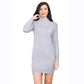 Women’s knitted jumper midi dress in Light Grey color