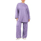 Women’s velvet hooded tracksuit set in Lilac color