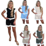 Women’s ribbed co ord shorts set