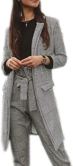 Women’s checkered houndstooth coat