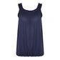 Women’s sleeveless bubble hem tank top in Navy color