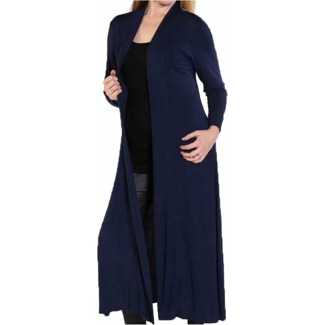 Women’s plus size maxi long cardigan in Navy color