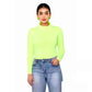 Women’s mock neck long sleeve bodysuit in Neon Yellow color