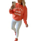 Women’s “This Is My Day Off” printed sweatshirt in Coral color