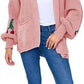 Women’s cherry print knit cardigan in Pink color