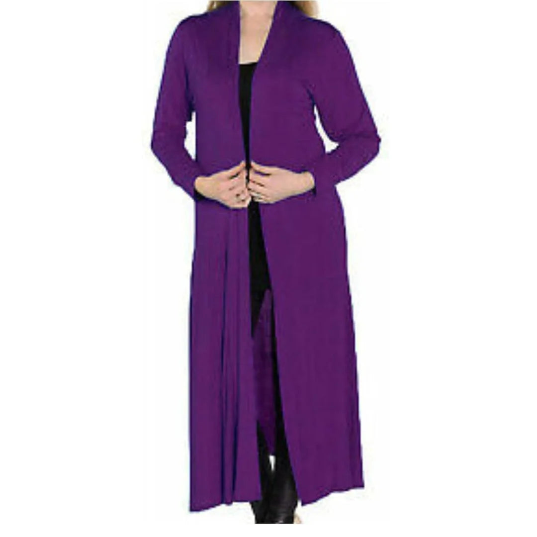 Women’s plus size maxi long cardigan in Purple color
