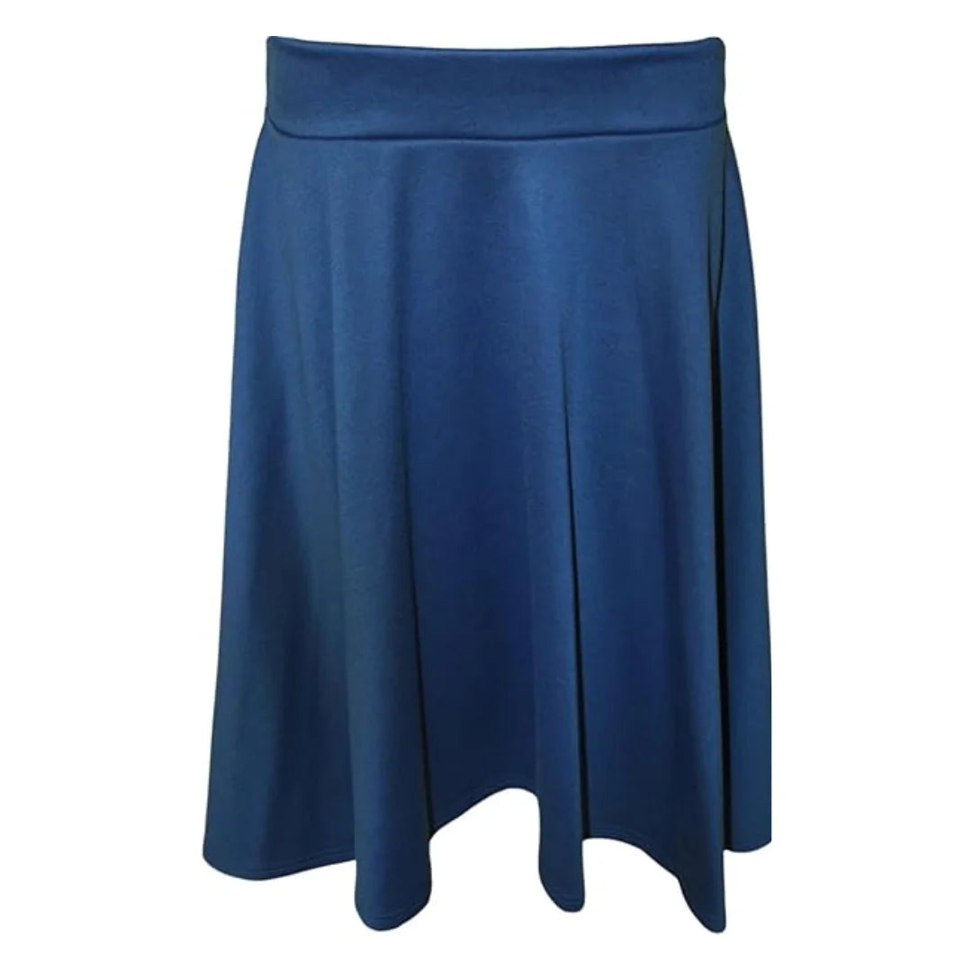 Ladies plain stretchy skater skirt in Royal Blue color