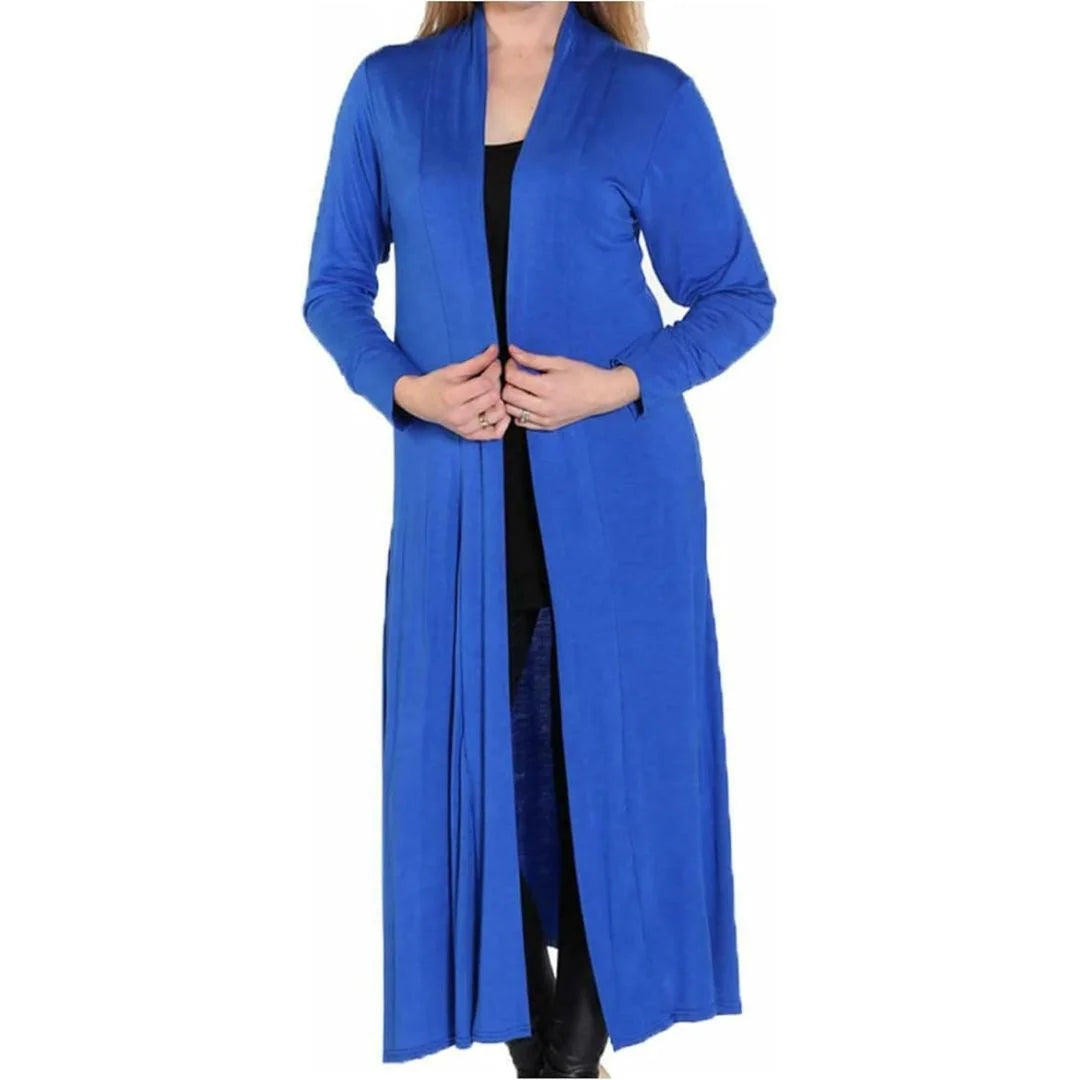Women’s plus size maxi long cardigan in Royal Blue color