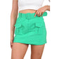 High waisted cargo skort for women in Green color