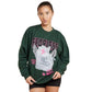 Women’s fearless tiger print sweatshirt in Green color