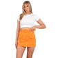 High waisted cargo skort for women in Orange color