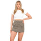 High waisted cargo skort for women in Khaki color