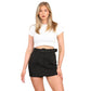 High waisted cargo skort for women in Black color