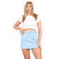 High waisted cargo skort for women in Sky Blue color