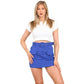 High waisted cargo skort for women in Royal Blue color