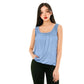 Women’s sleeveless bubble hem tank top in Sky Blue color