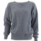 Ladies chunky fisherman jumper in Silver color