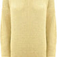 Ladies long knitted tunic jumper dress in Stone color