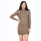 Women’s knitted jumper midi dress in Stone color