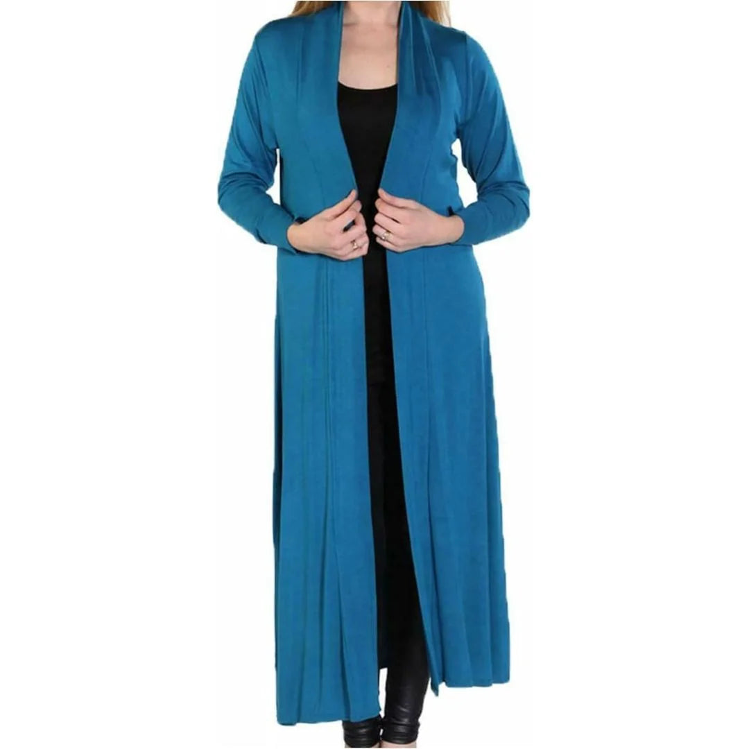 Women’s plus size maxi long cardigan in Teal color