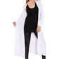 Women’s plus size maxi long cardigan in White color
