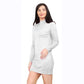 Women’s knitted jumper midi dress in White color