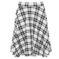 Ladies plain stretchy skater skirt in White Tartan color